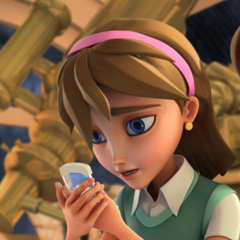 Chris and Joy looking at their phone